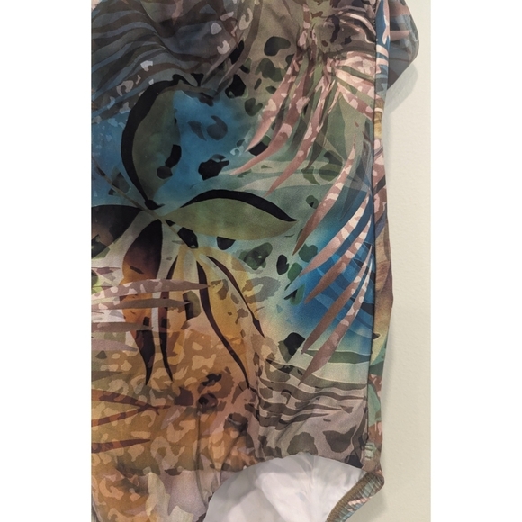 NWT Amoressa By Miraclesuit Cameroon One Shoulder One Piece Swimsuit Size 8 - Picture 3 of 12